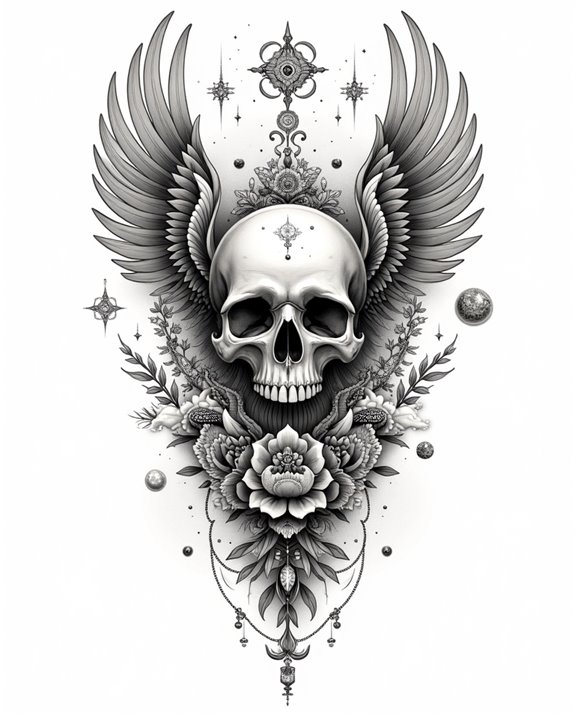 mythical skull art fusion