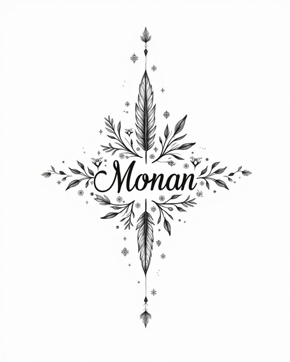 name tattoos with symbols