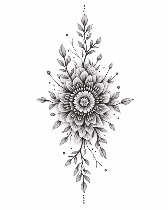 nature inspired floral tattoos