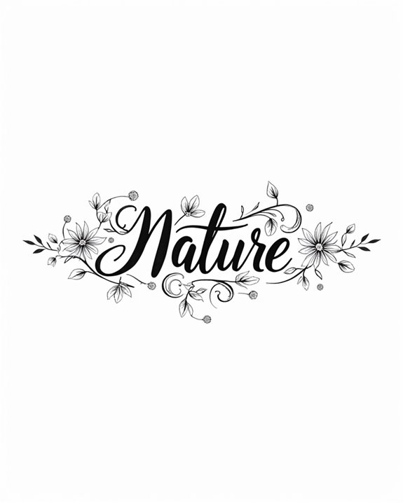 nature inspired script lettering