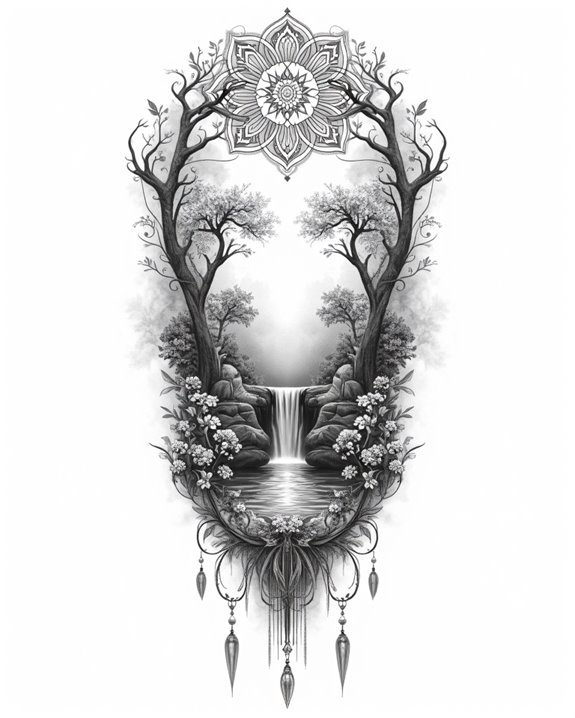 nature themed cityscape tattoos