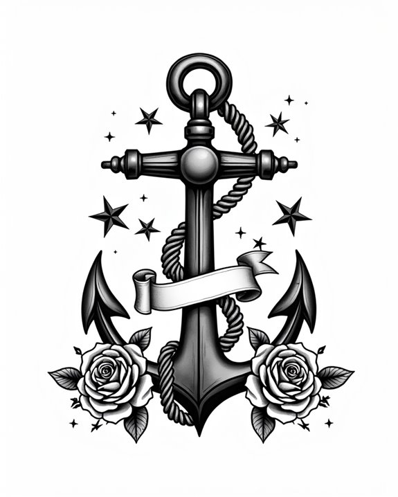 nautical anchor banner tattoos