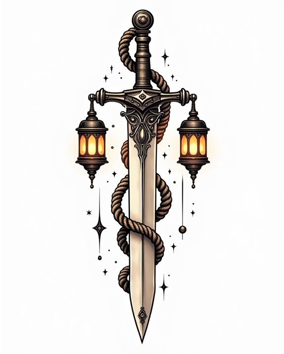 nautical dagger with rope