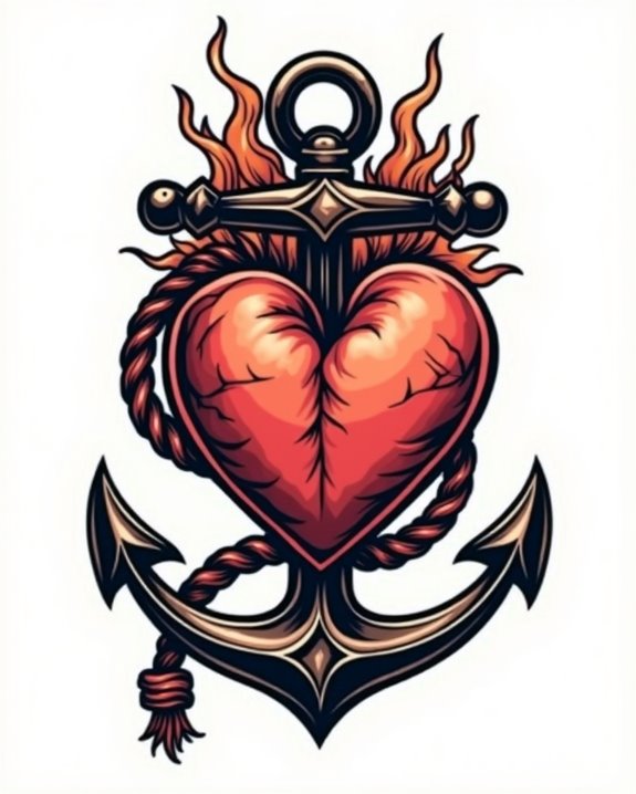 nautical heart with anchor
