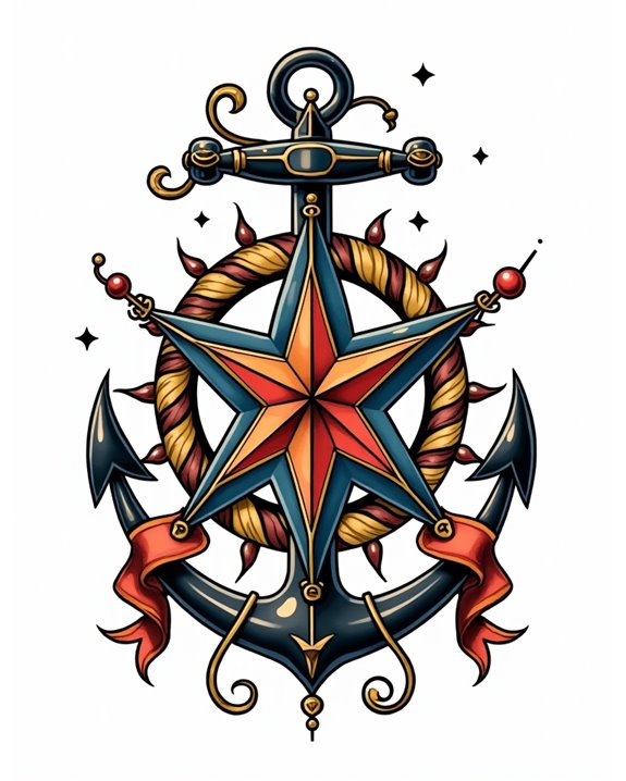 nautical sailor star tattoo