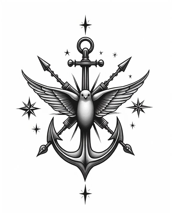 nautical swallow symbolism artwork
