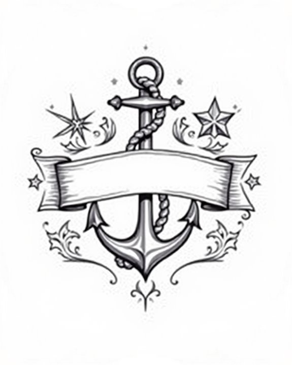 nautical symbols with banners