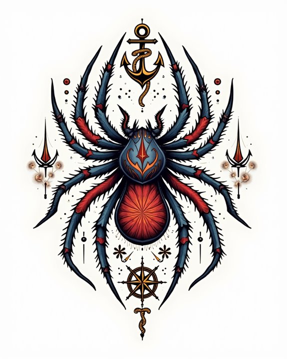 nautical web tattoo design