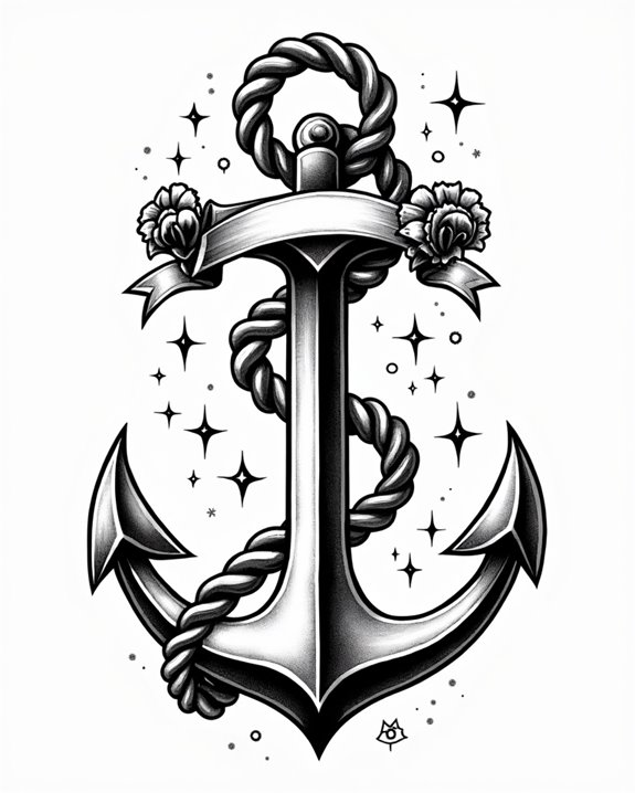 navy anchor rope symbol