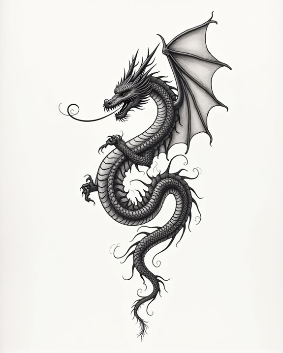 negative space dragon design