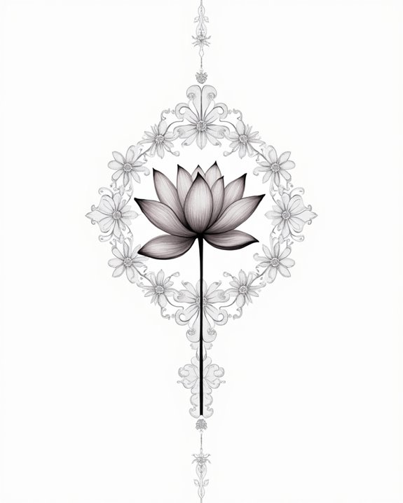 negative space lotus silhouette