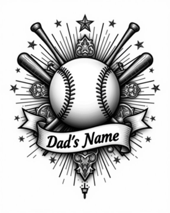 nostalgic dad baseball tattoo