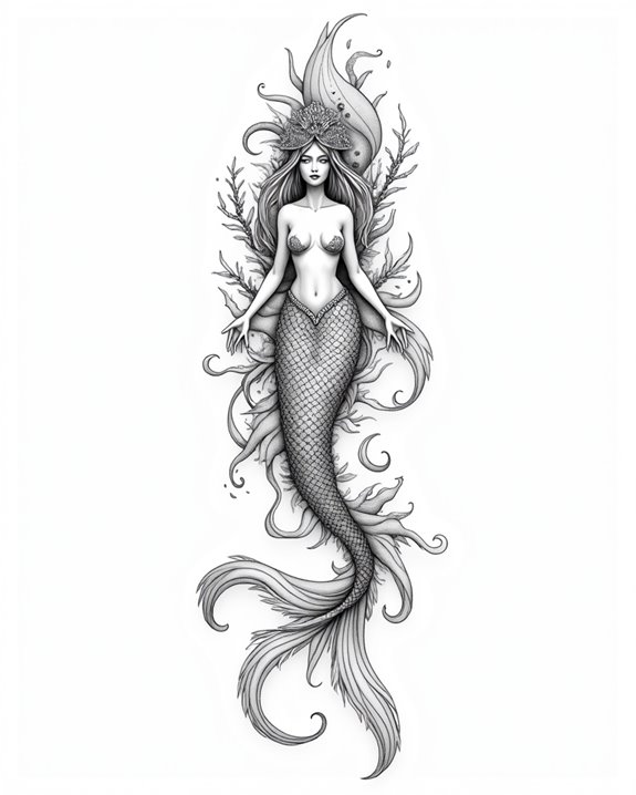 ocean inspired mermaid tattoos