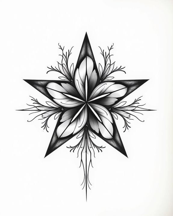 optical illusion star tattoos