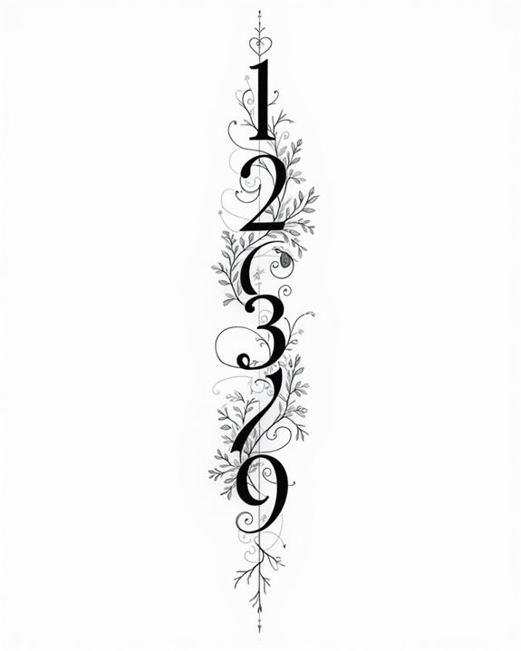 ornamental birthdate tattoo design