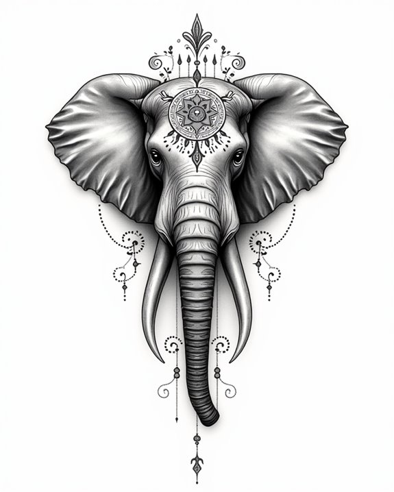 ornamental elephant tattoo design
