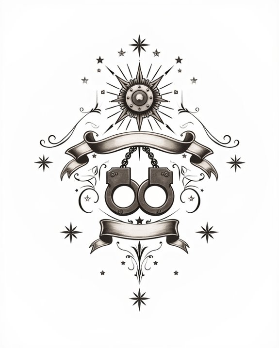 ornamental vintage handcuff artwork