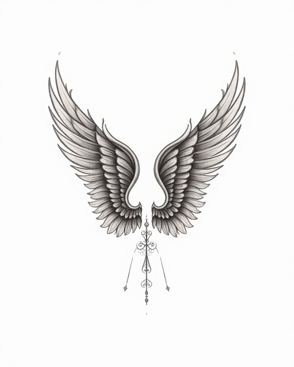 ornate vintage angel wings