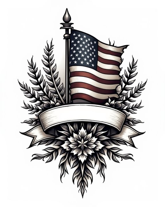 patriotic banner tattoo statement