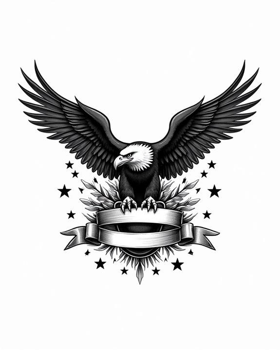 patriotic eagle badge design