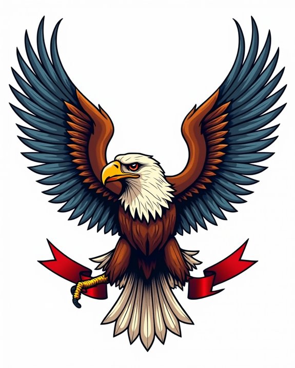 patriotic eagle with colors