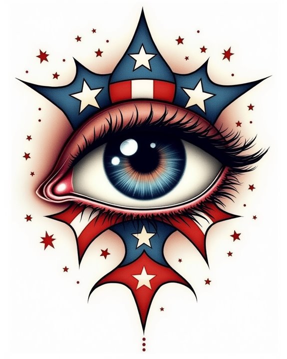 patriotic eye tattoo design