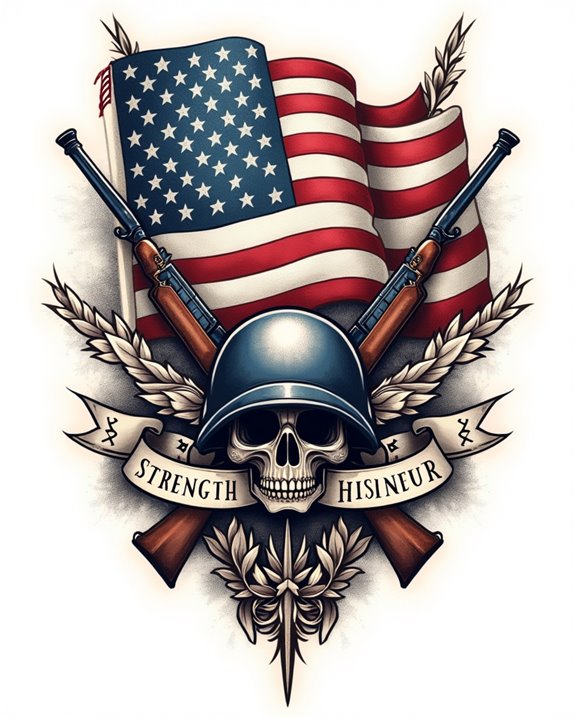 patriotic flag tattoo designs