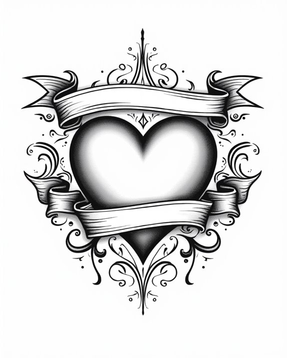 patriotic heart tattoo design