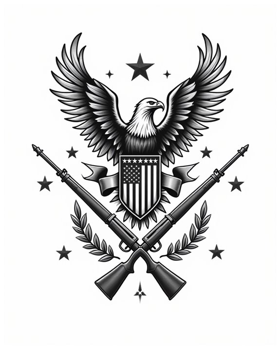 patriotic military symbol collages