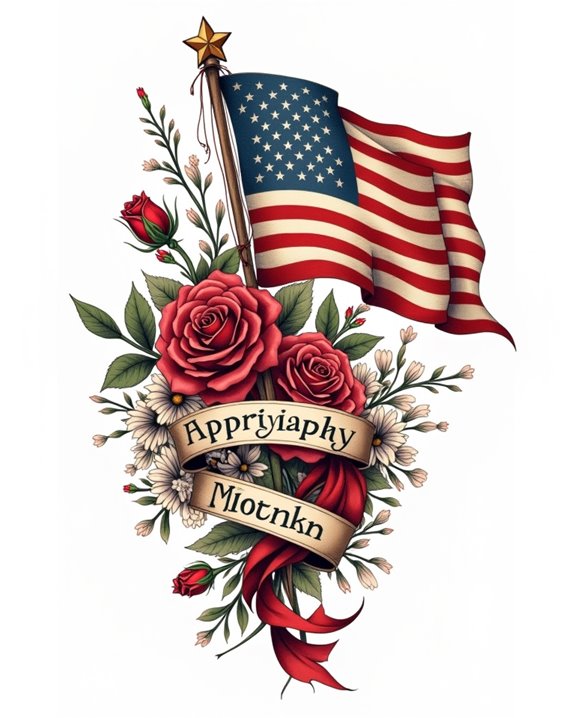 patriotic mother flag tattoo