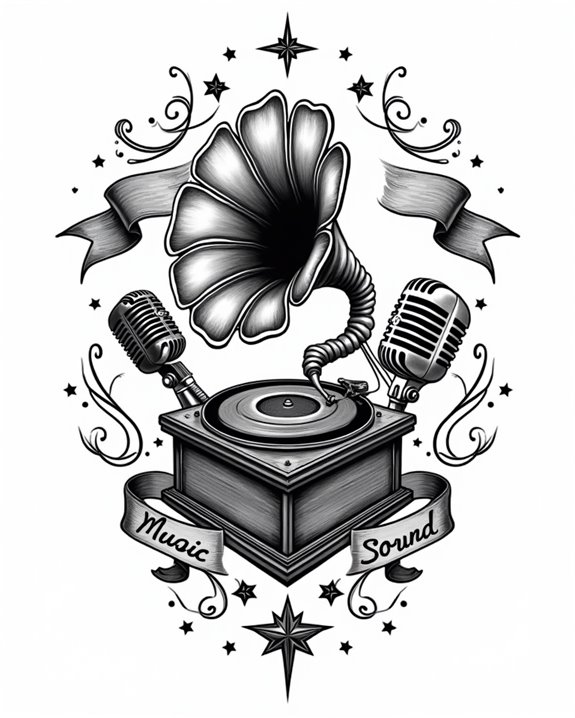 patriotic musical tattoo symbols