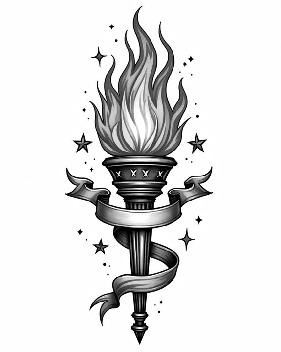 patriotic torch symbolizes freedom