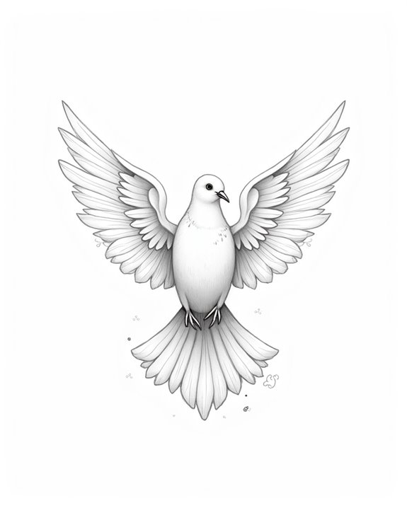 peaceful dove with loving heart