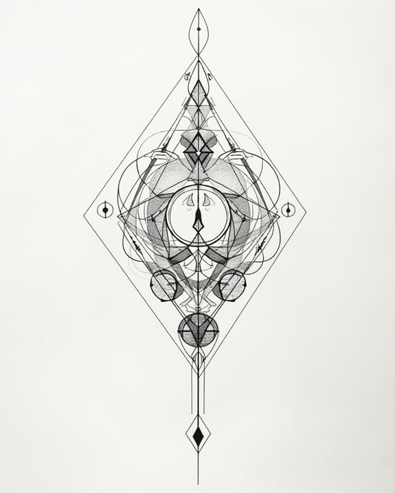 personal geometric symbolic tattoos