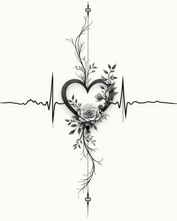 personal love heartbeat tattoo
