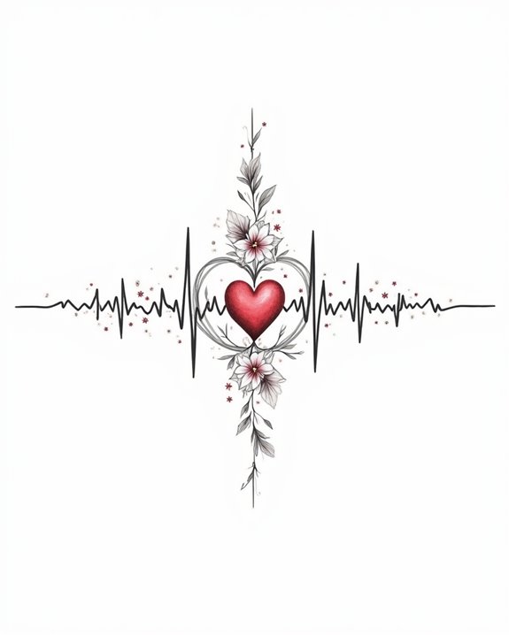personal symbols on heartbeat line