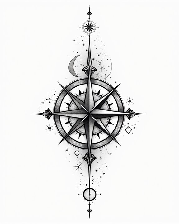 personalized astrology compass tattoos