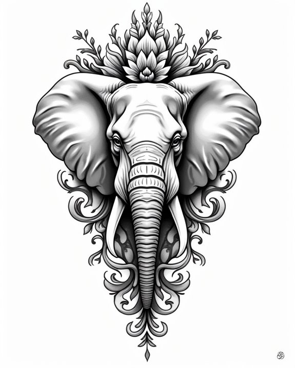 personalized elephant tattoo art