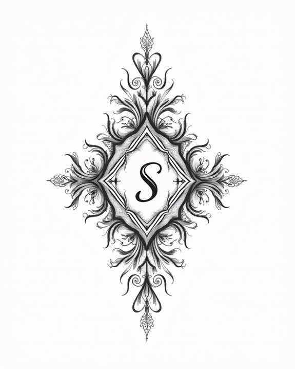 personalized monogram tattoo art