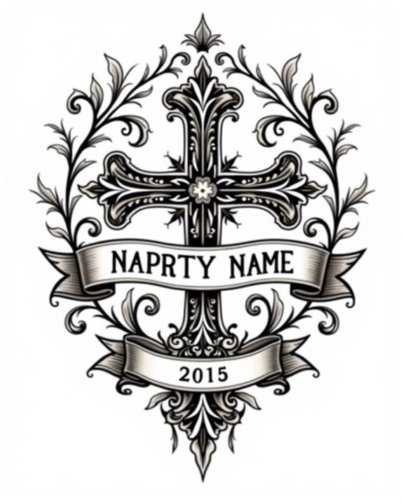 personalized vintage cross design