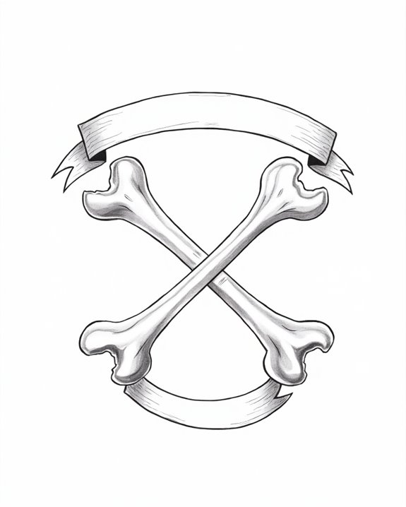 personalized vintage crossbones tattoo