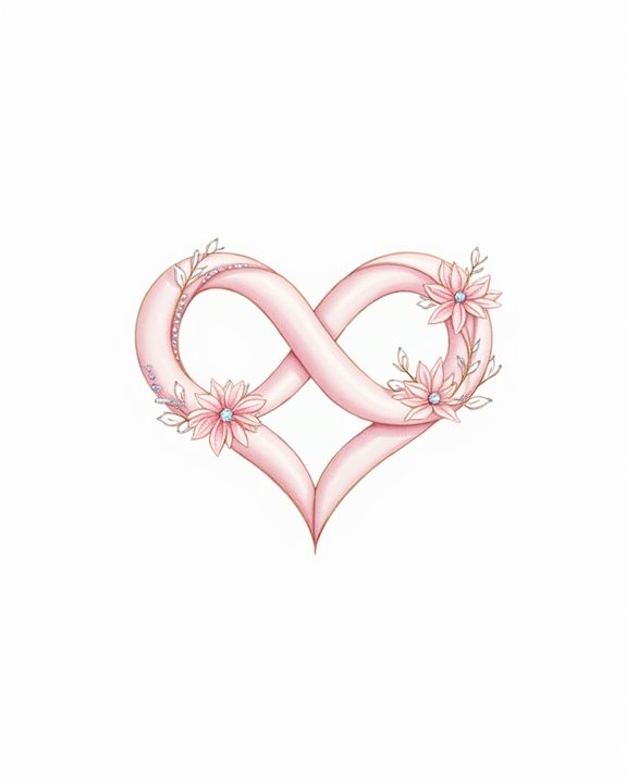 pink gem infinity tattoo
