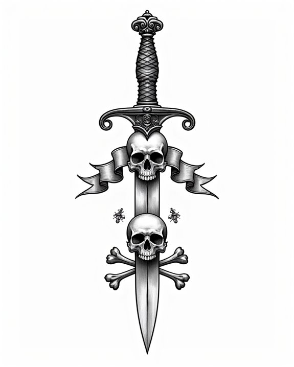 pirate skull dagger symbol