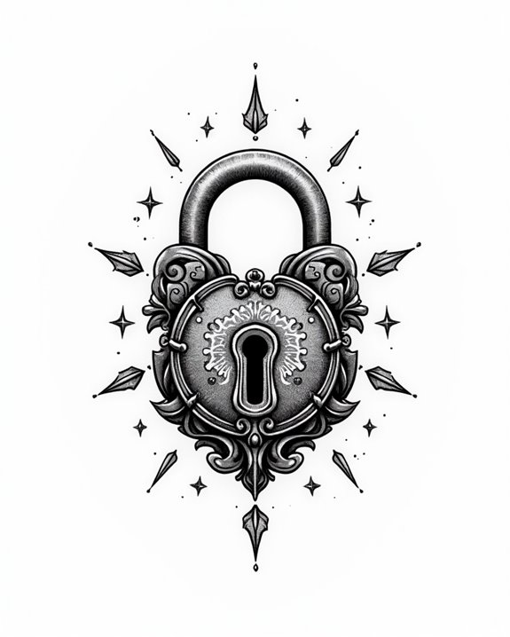 pirate treasure lock tattoo
