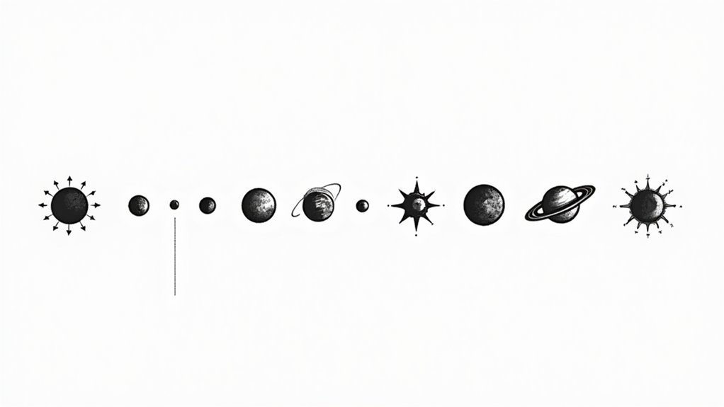 planet inspired forearm tattoos