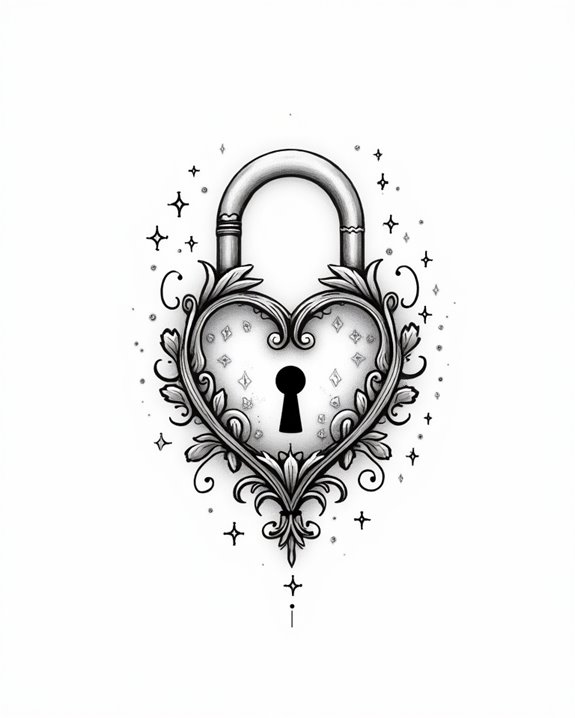 playful butterfly lock tattoo
