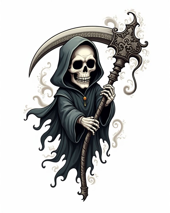 playful cartoon grim reaper