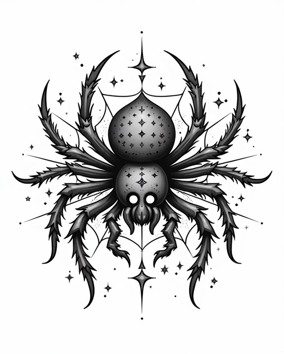 playful cartoon spider expression