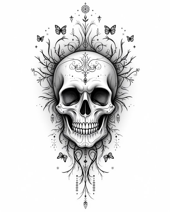 playful colorful skull tattoos