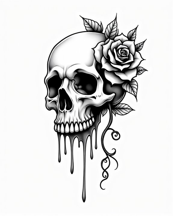 playful dark floral art